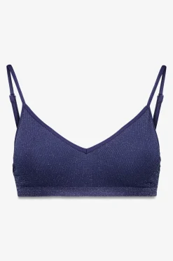 Top canal&eacute; seamless azul lurex