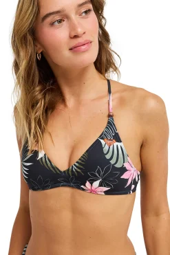 Top de bikini triangular tropical