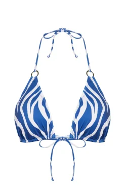 Top de bikini triangular animal print