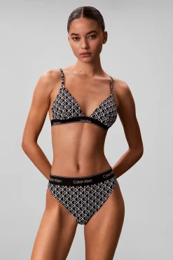 Top de bikini triangular estampado