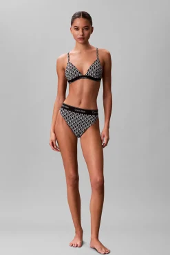 Top de bikini triangular estampado