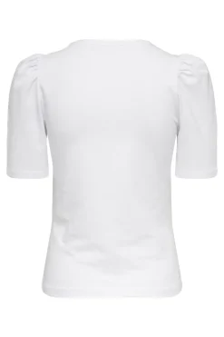 Top de cuello redondo y manga 2/4 abullonada