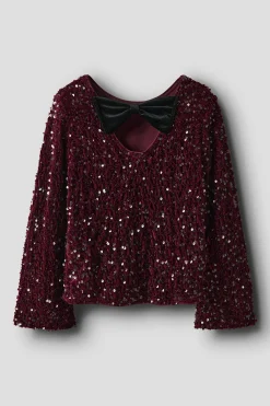 Top de lentejuelas y terciopelo de ni&ntilde;a