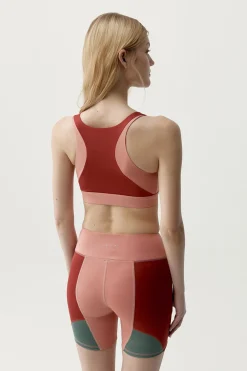 Top deportivo Darana rojo coral/verde