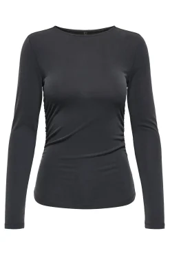 Top fruncido manga larga