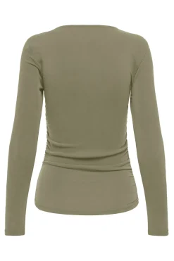 Top fruncido manga larga