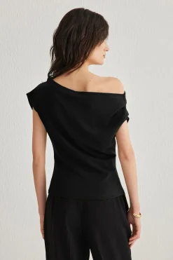 Top manga corta asim&eacute;trico