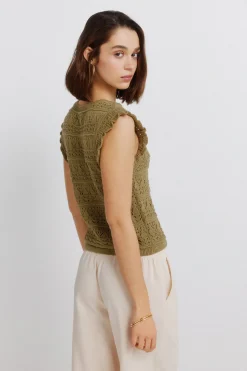 Top pointelle volante