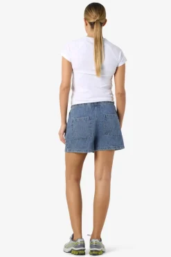 Vaquero corto ligero con cintura el&aacute;stica