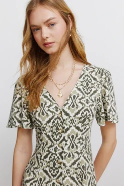 Vestido camisero estampado