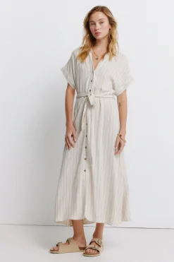 Vestido camisero rayas