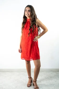 Vestido corto cuello halter