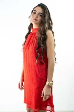 Vestido corto cuello halter