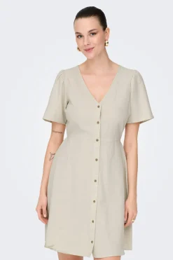 Vestido corto de lino