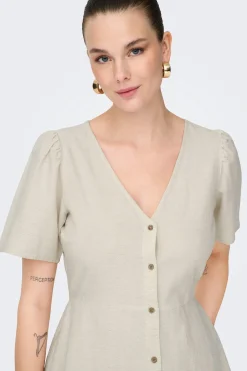 Vestido corto de lino