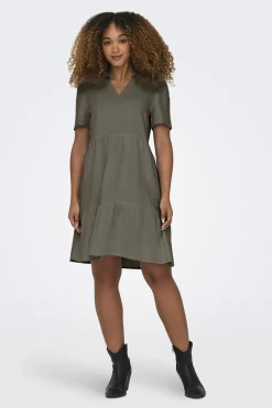 Vestido corto de lino