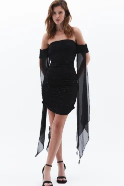 Vestido corto de palabra de honor