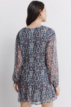 Vestido corto gasa lentejuelas