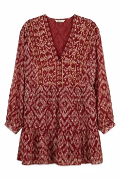 Vestido corto gasa lentejuelas