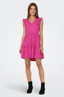 Vestido corto manga corta