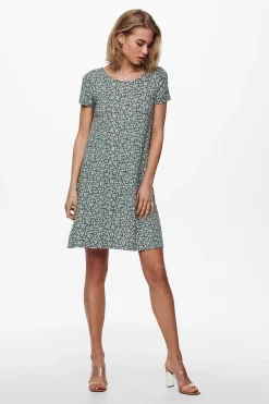 Vestido corto manga corta