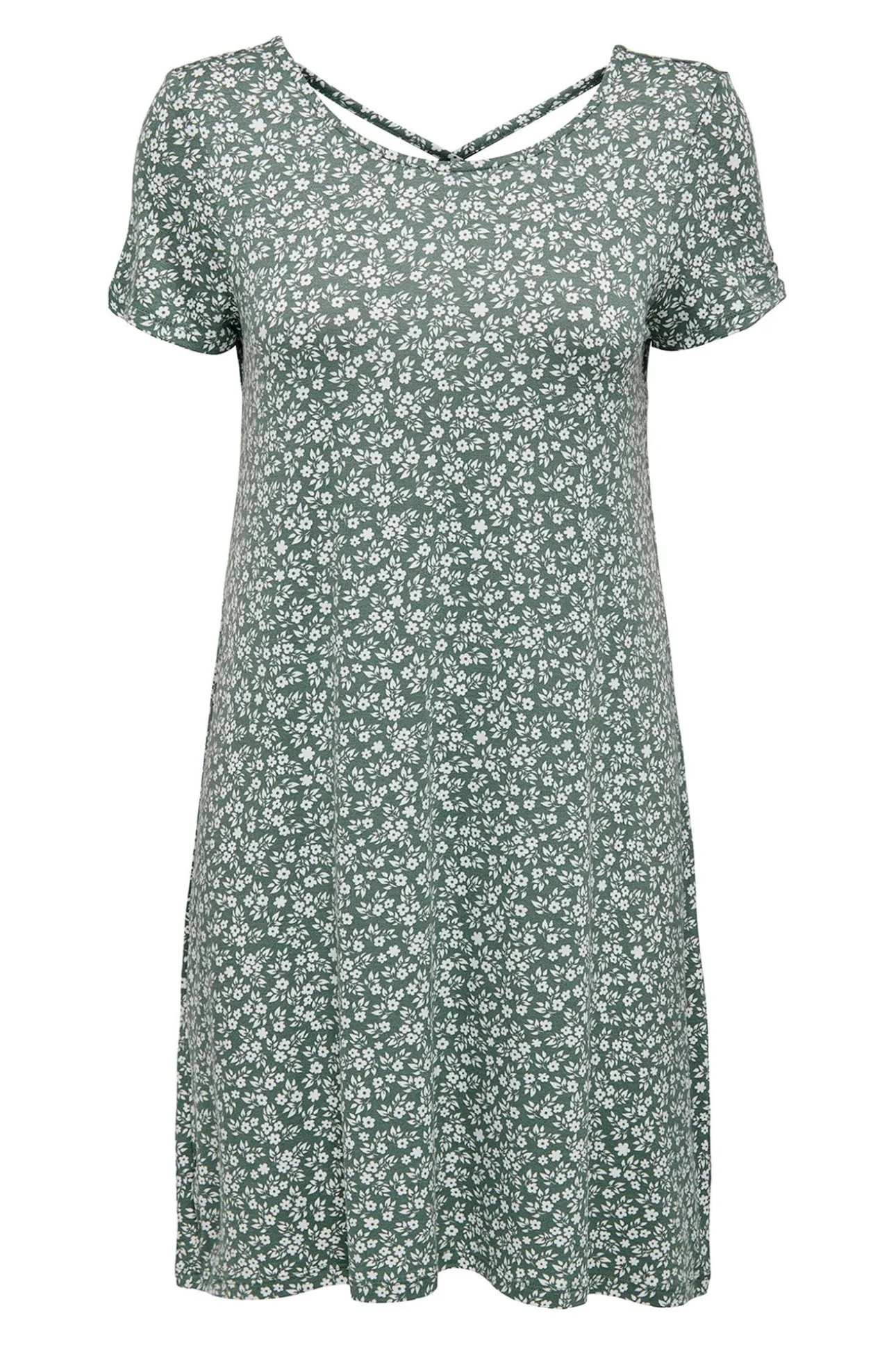 Vestido corto manga corta