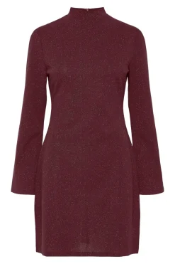 Vestido corto manga larga lurex