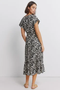 Vestido cruzado lino hebilla