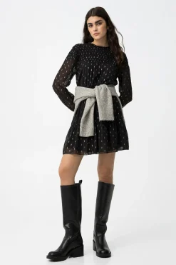 Vestido Drapead con Volantes