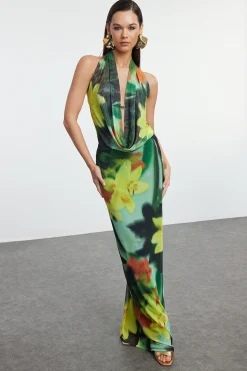 Vestido espalda abierta estampado