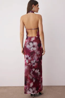 Vestido espalda abierta estampado