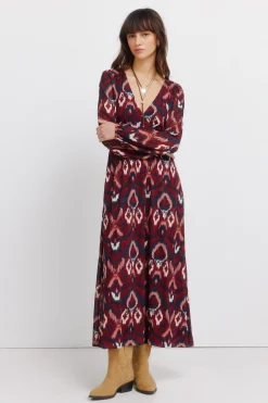 Vestido estampado manga larga