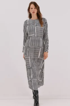 Vestido estampado midi