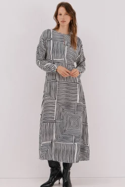 Vestido estampado midi
