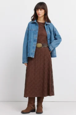 Vestido estructura manga larga