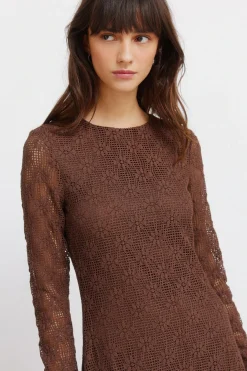 Vestido estructura manga larga