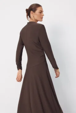 Vestido largo botones dorados