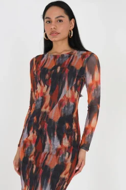 Vestido largo de malla