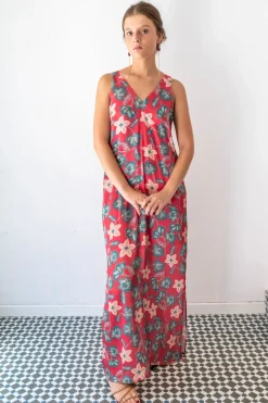 Vestido largo escote pico