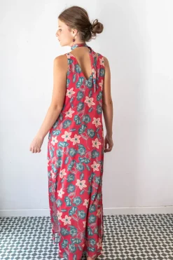 Vestido largo escote pico