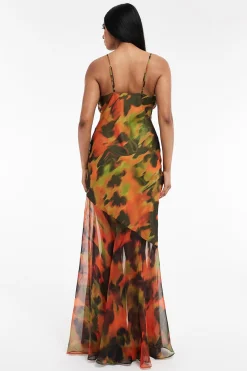 Vestido largo estampado