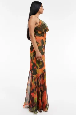 Vestido largo estampado