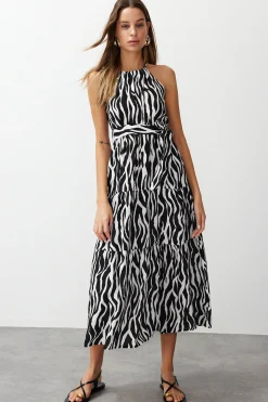 Vestido maxi cuello halter