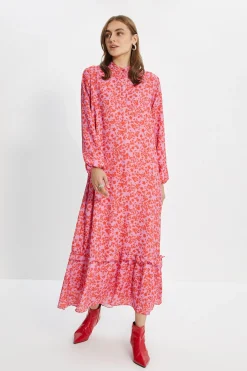 Vestido maxi manga larga