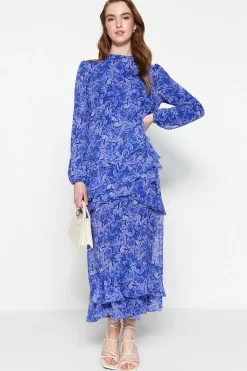 Vestido maxi manga larga