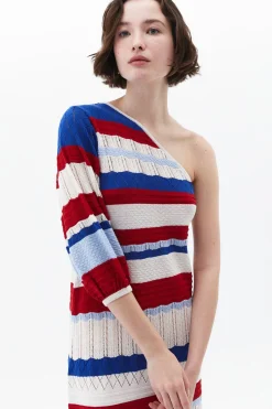 Vestido midi asim&eacute;trico