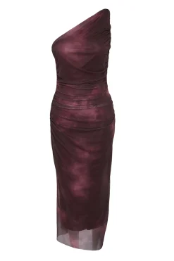 Vestido midi asim&eacute;trico