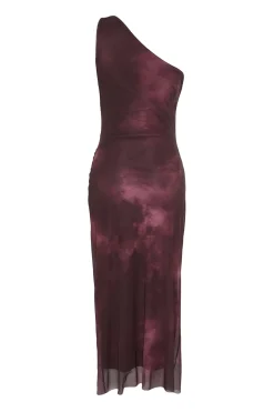 Vestido midi asim&eacute;trico