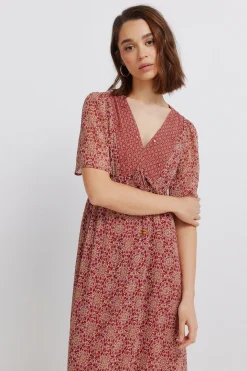 Vestido midi cenefa escote