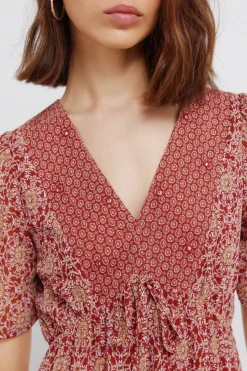 Vestido midi cenefa escote